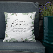 Load image into Gallery viewer, Love Each Other Premium Linen Style Pillow
