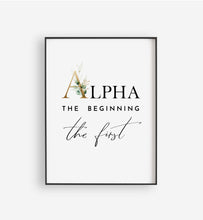 Load image into Gallery viewer, Revelation 22:13 Alpha and Omega Printables, Gold Scripture
