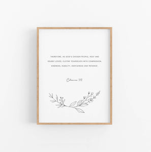 Colossians 3:12-14 Set of 3 Printables, Modern Scripture