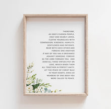 Load image into Gallery viewer, Colossians 3:12-17 Peace Of Christ Printables, Wedding Floral Scripture
