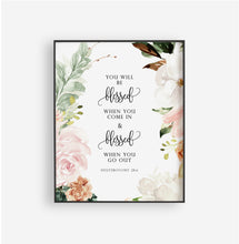 Load image into Gallery viewer, Deuteronomy 28:6 You Will Be Blessed Printables, Floral Scripture
