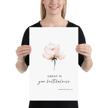 Load image into Gallery viewer, Lamentations 3:23 Your Faithfulness Art Print, Floral Scripture

