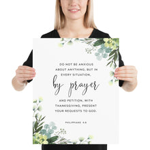 Load image into Gallery viewer, Philippians 4:6 Do Not Be Anxious Art Print, Greenery Scripture
