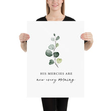 Load image into Gallery viewer, Lamentations 3:23 New Every Morning Art Print, Greenery Scripture
