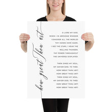 Load image into Gallery viewer, how great thou art song wall art print 18x24
