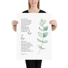 Load image into Gallery viewer, Romans 5:3-5 Perseverance Hope Art Print, Greenery Scripture
