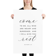 Load image into Gallery viewer, Matthew 11:28 Come To Me Art Print, Modern Scripture
