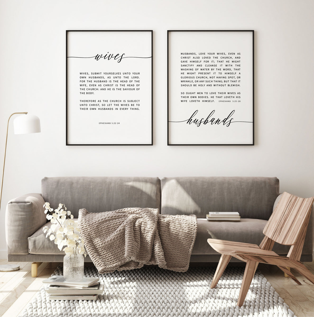 Ephesians 5:22-28 Wives & Husbands Printables, Wedding Modern Scriptur ...