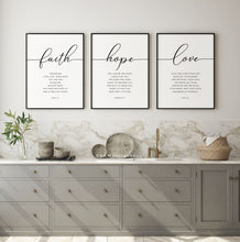Load image into Gallery viewer, Faith Hope Love Set of 3 Printables, Modern Scripture
