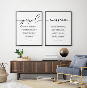 Gospel and Mission Set of 2 Printables, Modern Scripture