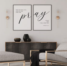 Load image into Gallery viewer, Jeremiah 29:11 Pray to me black frame set2
