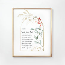 Load image into Gallery viewer, John 1:14 The Word Became Flesh Printables, Christmas Scripture
