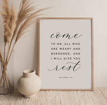 Load image into Gallery viewer, Matthew 11:28 Come To Me Art Print, Modern Scripture
