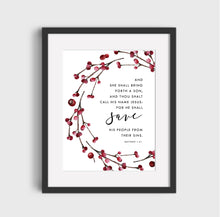 Load image into Gallery viewer, Matthew 1:21 Printables, Christmas Scripture

