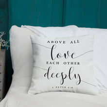 Load image into Gallery viewer, Modern Love Each Other Premium Linen Style Pillow
