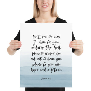 Jeremiah 29:11 For I Know The Plans Art Print, Scripture Colors In Nature