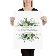 Load image into Gallery viewer, 1 Thessalonians 5:16-18 Rejoice Always Art Print, Greenery Scripture
