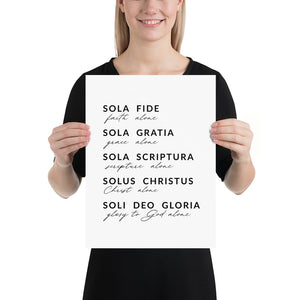 The Five Solas Christian Art Print, Modern Scripture