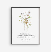 Load image into Gallery viewer, Numbers 6:24-26 The Lord Bless You Set of 3 Printables, Floral Scripture
