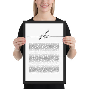 Proverbs 31 A Wife Of Noble Character Art Print, Modern Scripture