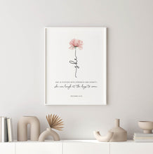 Load image into Gallery viewer, Proverbs 31:25 She Printables, Floral Scripture
