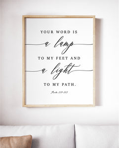 Psalm 119:105 Your Word Is A Lamp Printables, Modern Scripture