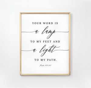 Psalm 119:105 Your Word Is A Lamp Printables, Modern Scripture