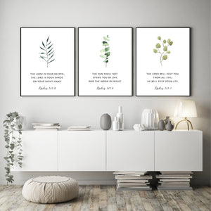 Psalm 121:5 The Lord Is Your Keeper Printables, Greenery Scripture