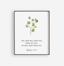 Load image into Gallery viewer, Psalm 121:5 The Lord Is Your Keeper Printables, Greenery Scripture
