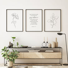 Load image into Gallery viewer, Romans 15:13 Joy and Peace Set of 3 Printables, Modern Scripture
