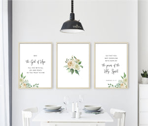 Romans 15:13 May the God Of Hope Printables, Floral Scripture