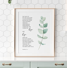 Load image into Gallery viewer, Romans 5:3-5 Perseverance Hope Printables, Greenery Scripture
