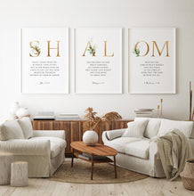Load image into Gallery viewer, Shalom Set of 3 Printables, Gold Scripture
